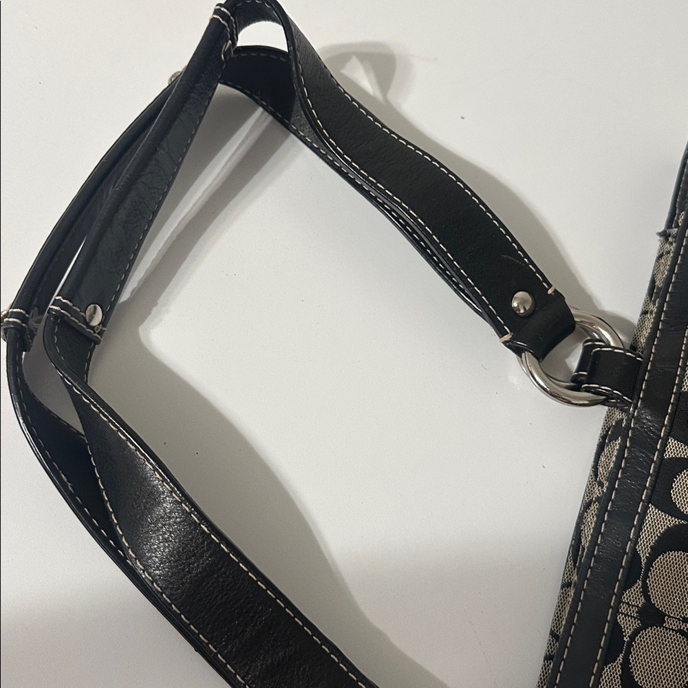 Coach Black and Cream Signature Tote and Wallet Set - Picture 16 of 16